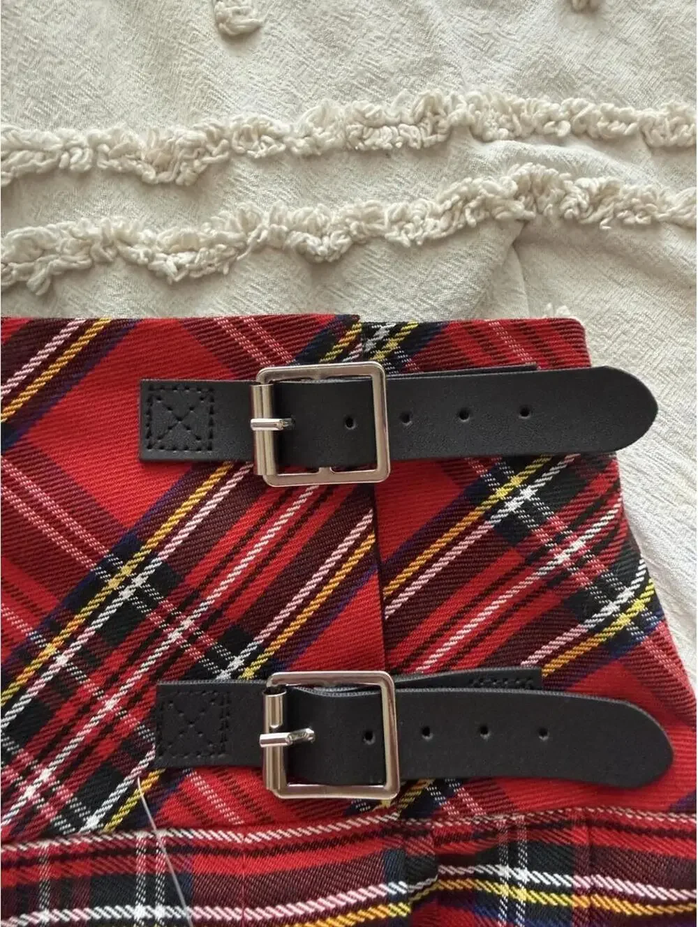 Tartan Threads Stewart Royal Red Plaid Billie Kilt Skirt Size 8 NWT